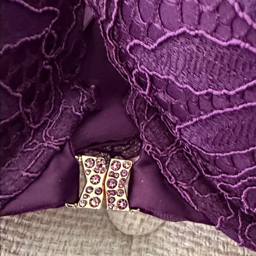 Savage X Fenty Rich Purple Lace Bra - Picture 2 of 6